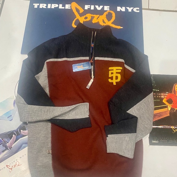 TRIPLE FIVE SOUL Vintage Slim Fit Brooklyn Sweater Top Sz 3X - Picture 3 of 14